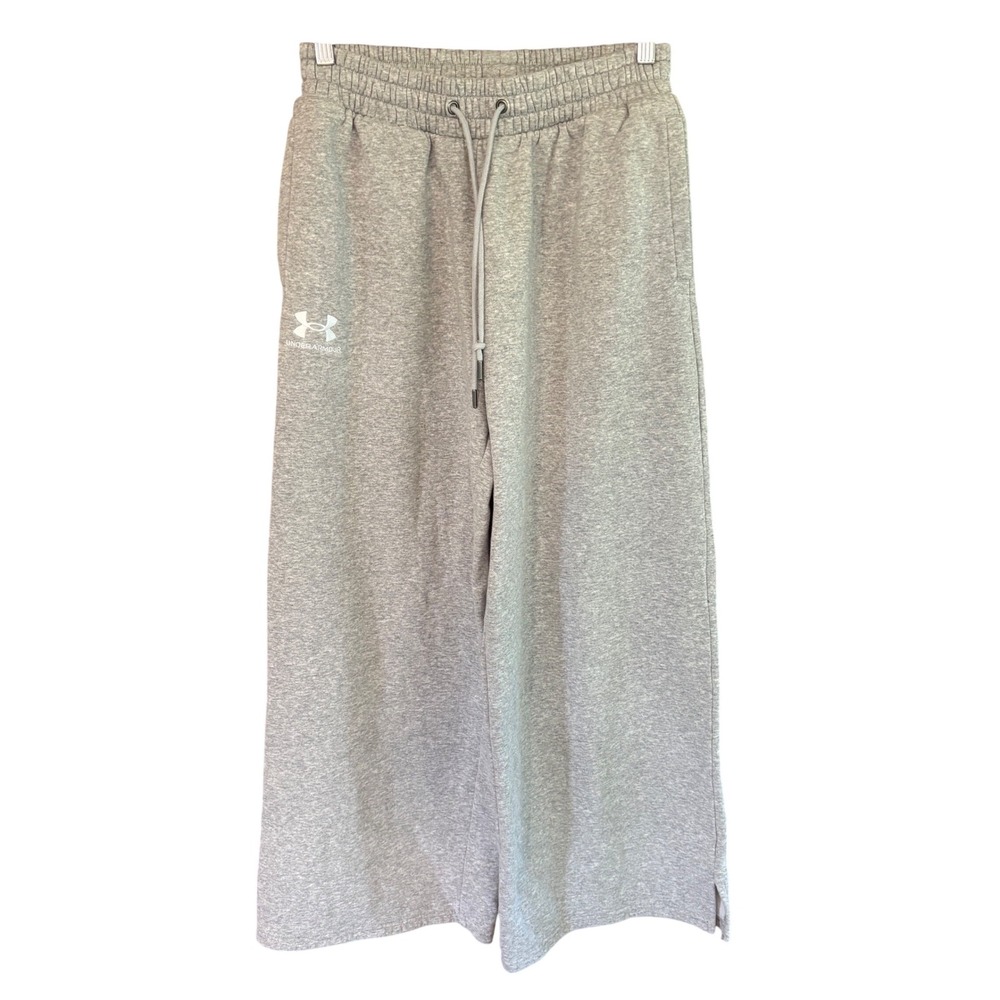 Under Armour Womens Rival Fleece Wide Leg Pants Gray Sweatpants Small S/P/CH